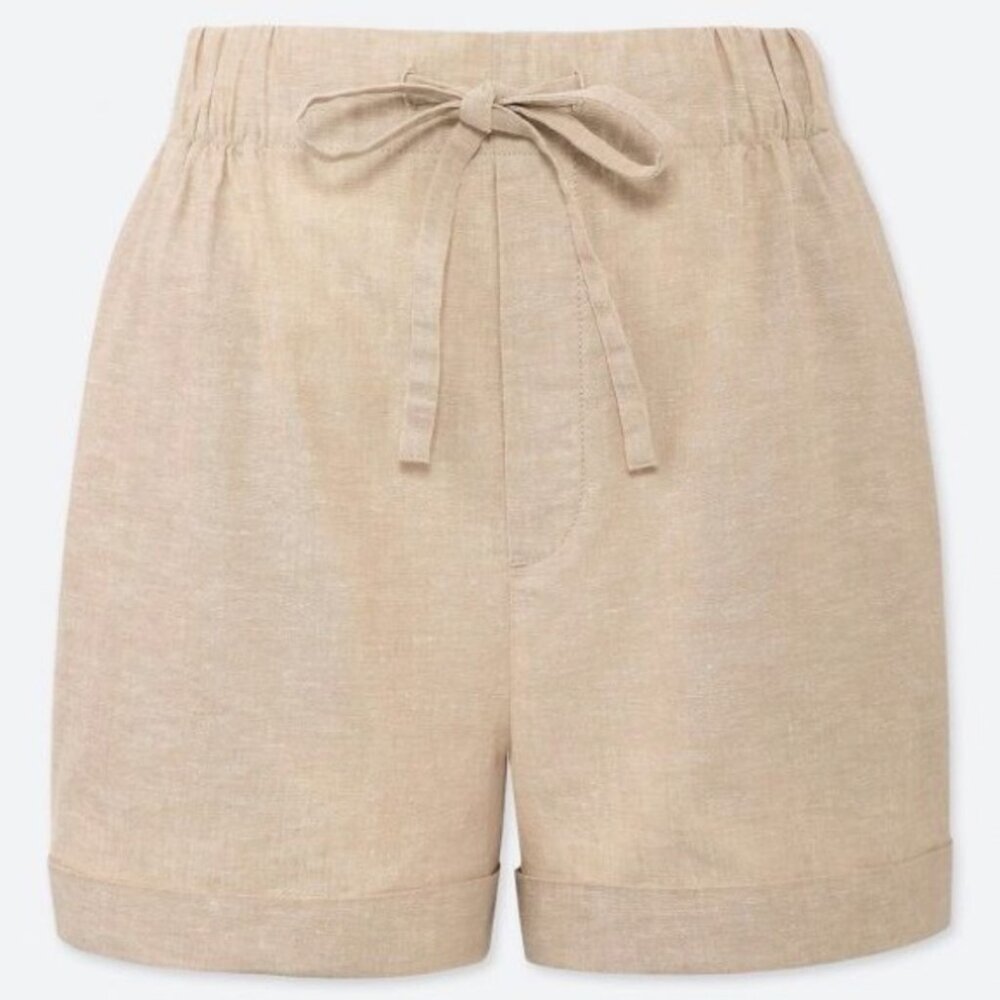 Uniqlo Cotton Linen Cream Shorts XS